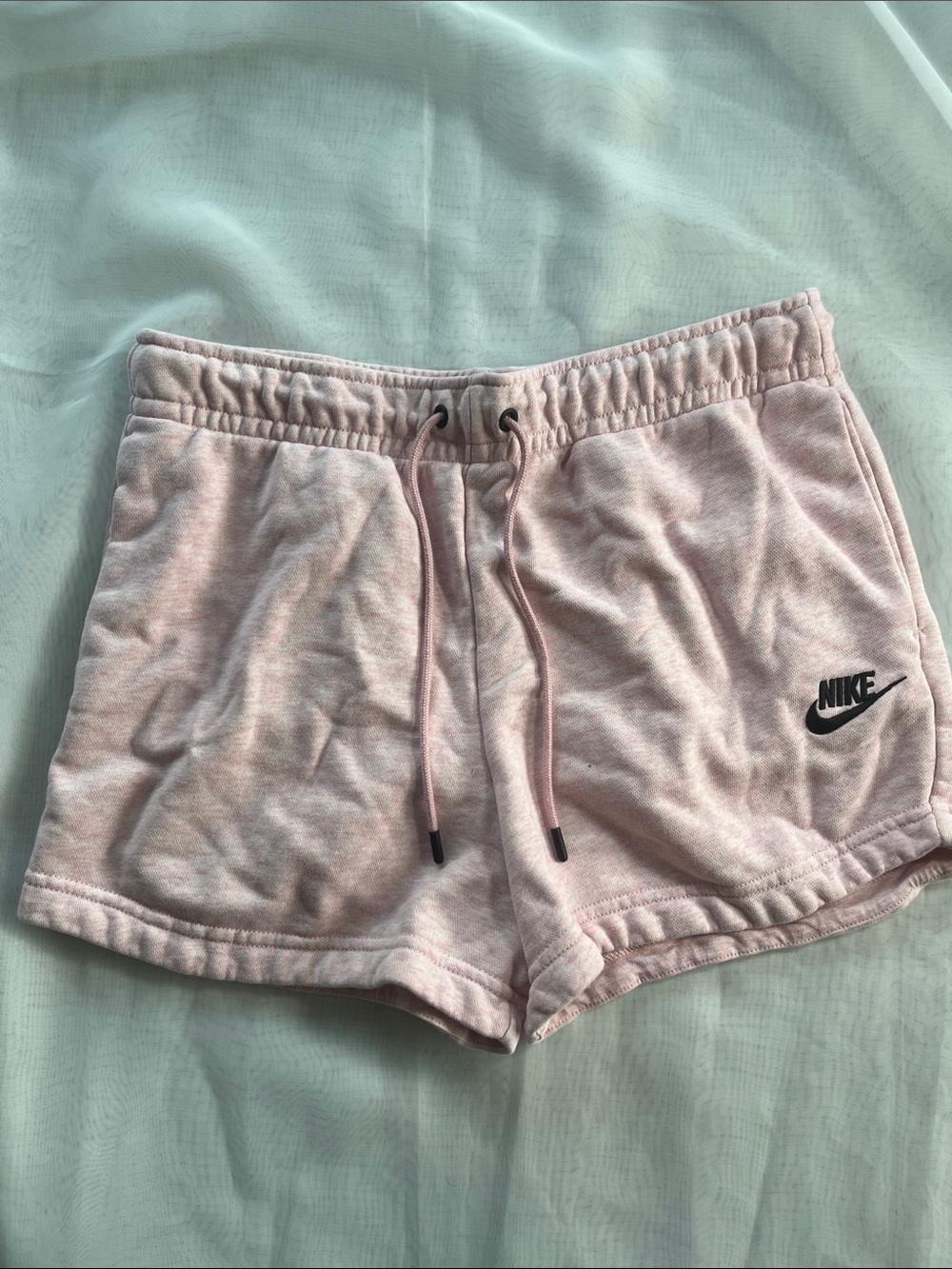 Nike Women's Pale Pink Fleece Drawstring Athletic Shorts